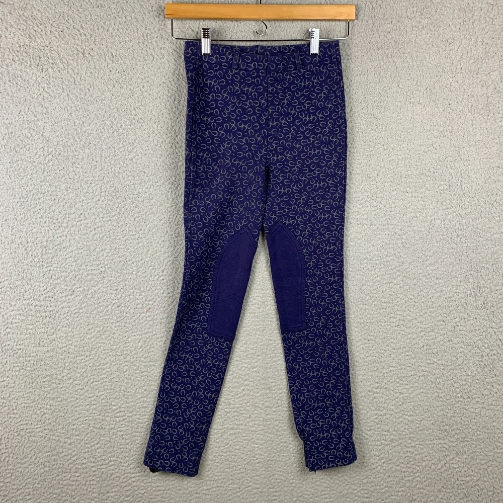 Dublin Pants Youth‎ 12 Equestrian Riding Leggings Navy Blue Horse Shoe
